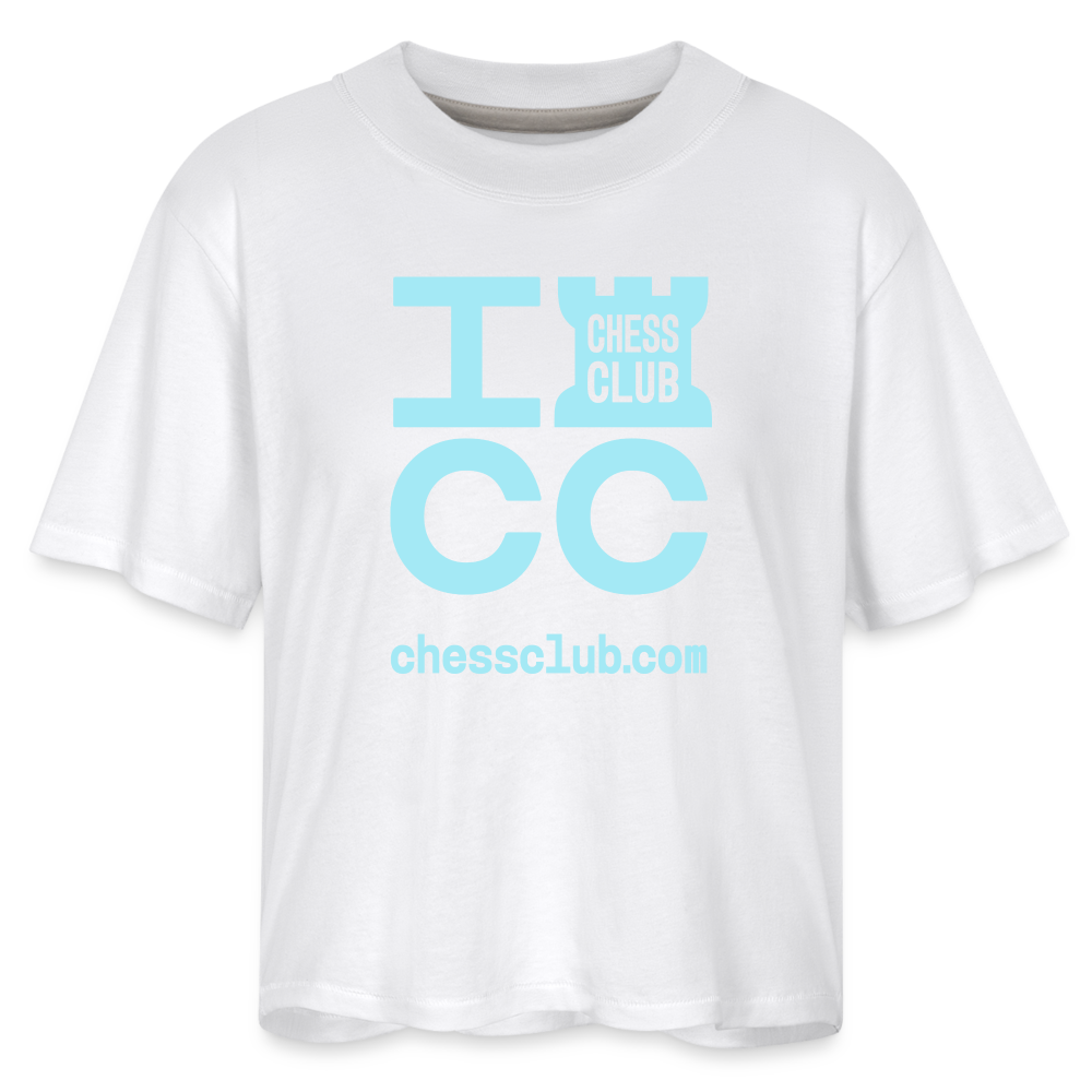 ICC Brand Blue Logo Women's Boxy Tee - white