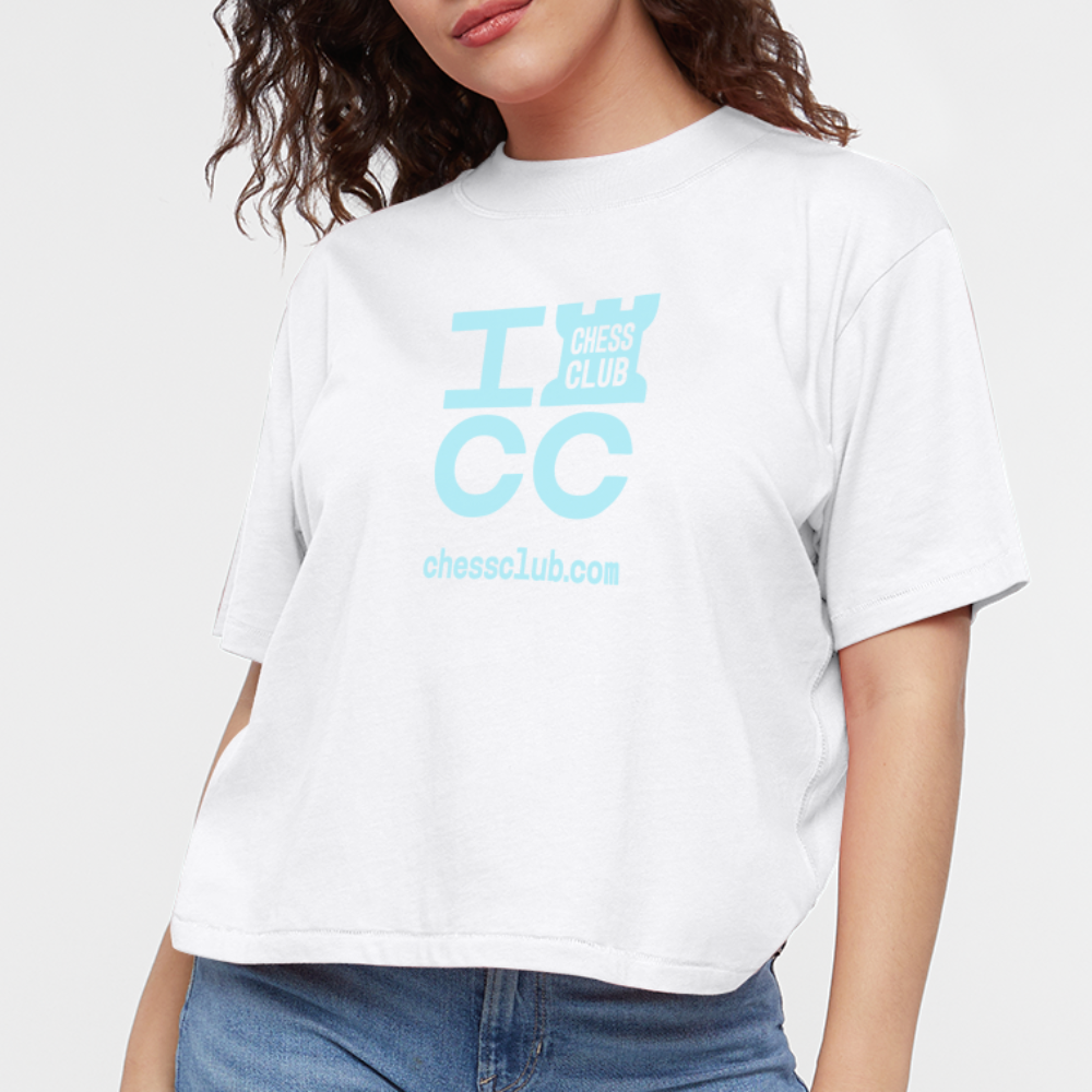 ICC Brand Blue Logo Women's Boxy Tee - white