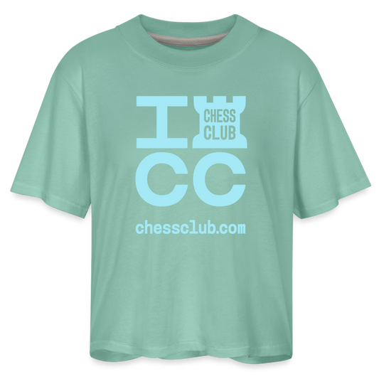 ICC Brand Blue Logo Women's Boxy Tee - saltwater