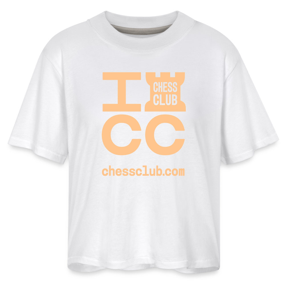 ICC Brand Orange Logo Women's Boxy Tee - white