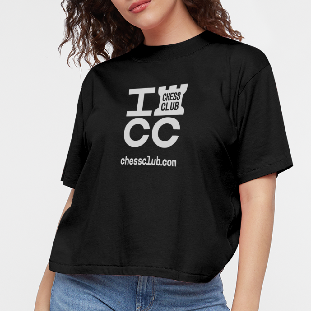 ICC Brand White Logo Women's Boxy Tee - black