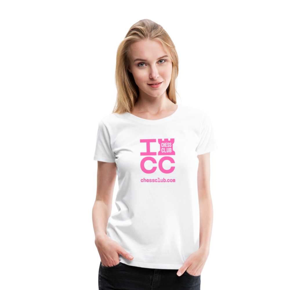 ICC Brand Pink Logo Women’s Premium T-Shirt - white