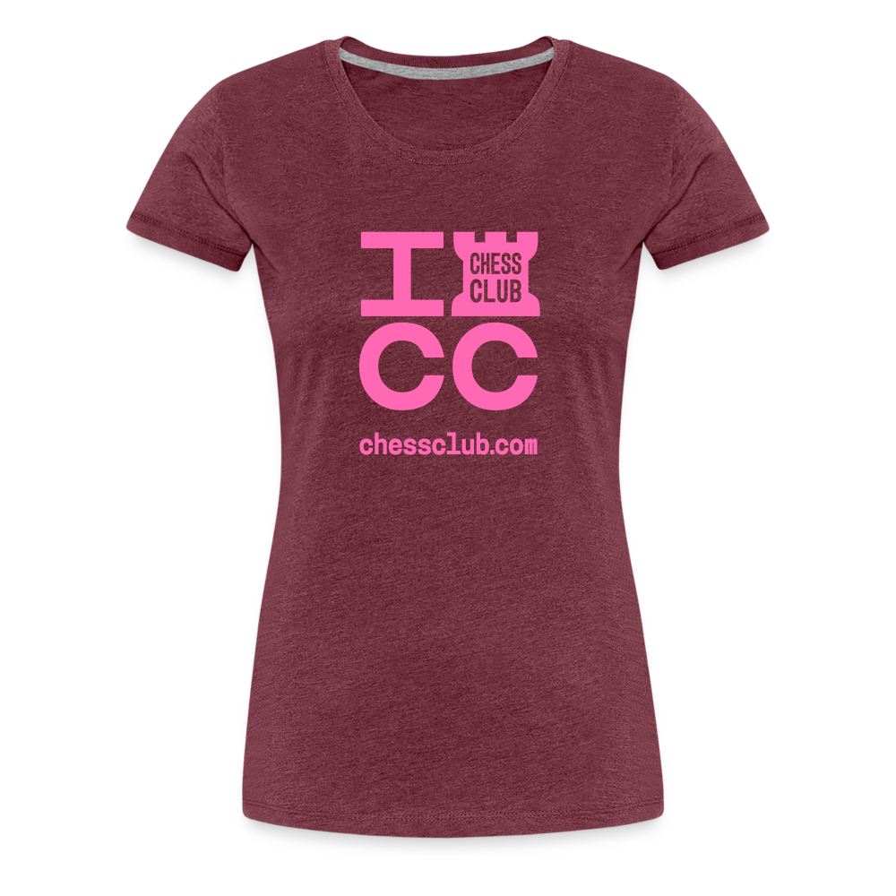 ICC Brand Pink Logo Women’s Premium T-Shirt - heather burgundy