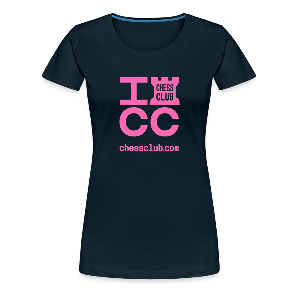 ICC Brand Pink Logo Women’s Premium T-Shirt - deep navy