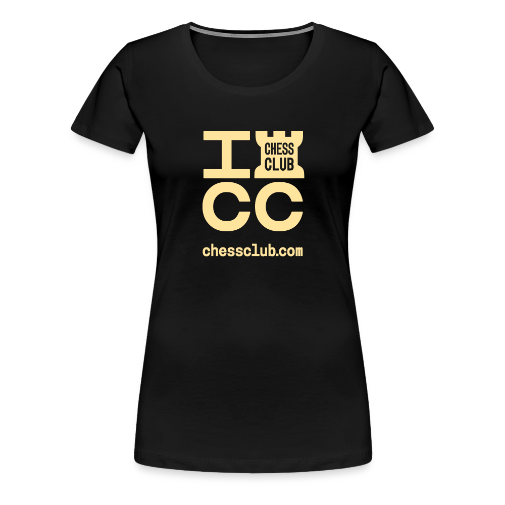 ICC Brand Yellow Logo Women’s Premium T-Shirt - black