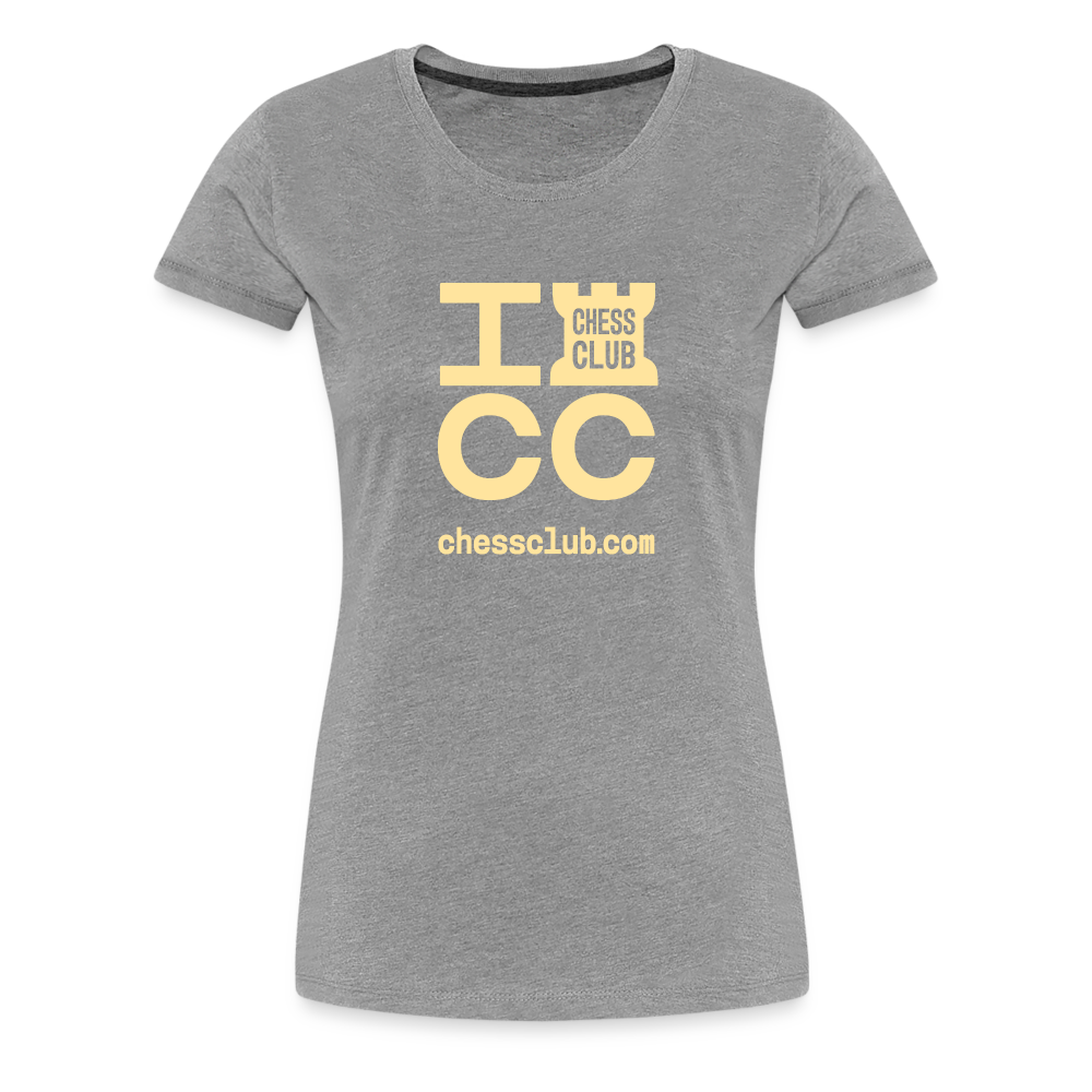 ICC Brand Yellow Logo Women’s Premium T-Shirt - heather gray