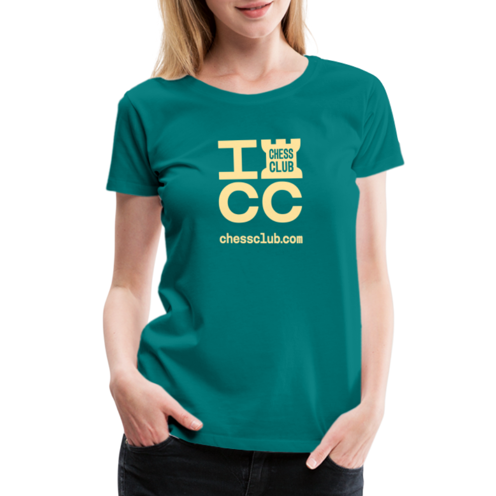 ICC Brand Yellow Logo Women’s Premium T-Shirt - teal