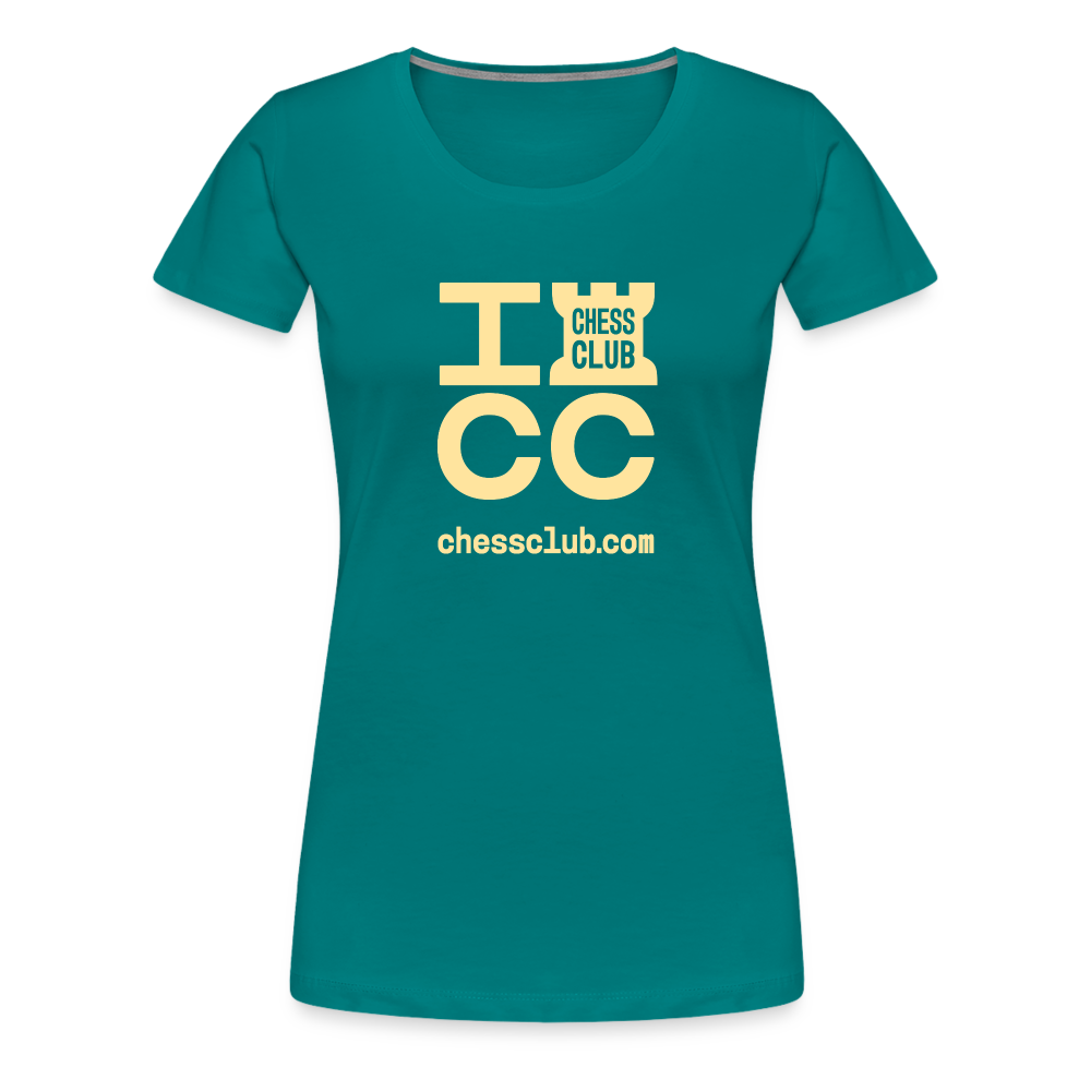 ICC Brand Yellow Logo Women’s Premium T-Shirt - teal