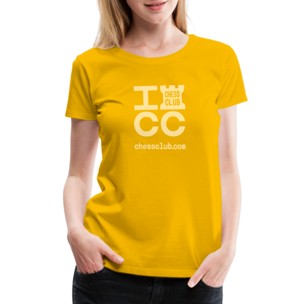 ICC Brand Yellow Logo Women’s Premium T-Shirt - sun yellow