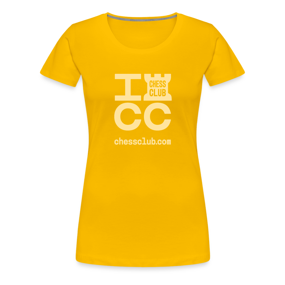 ICC Brand Yellow Logo Women’s Premium T-Shirt - sun yellow