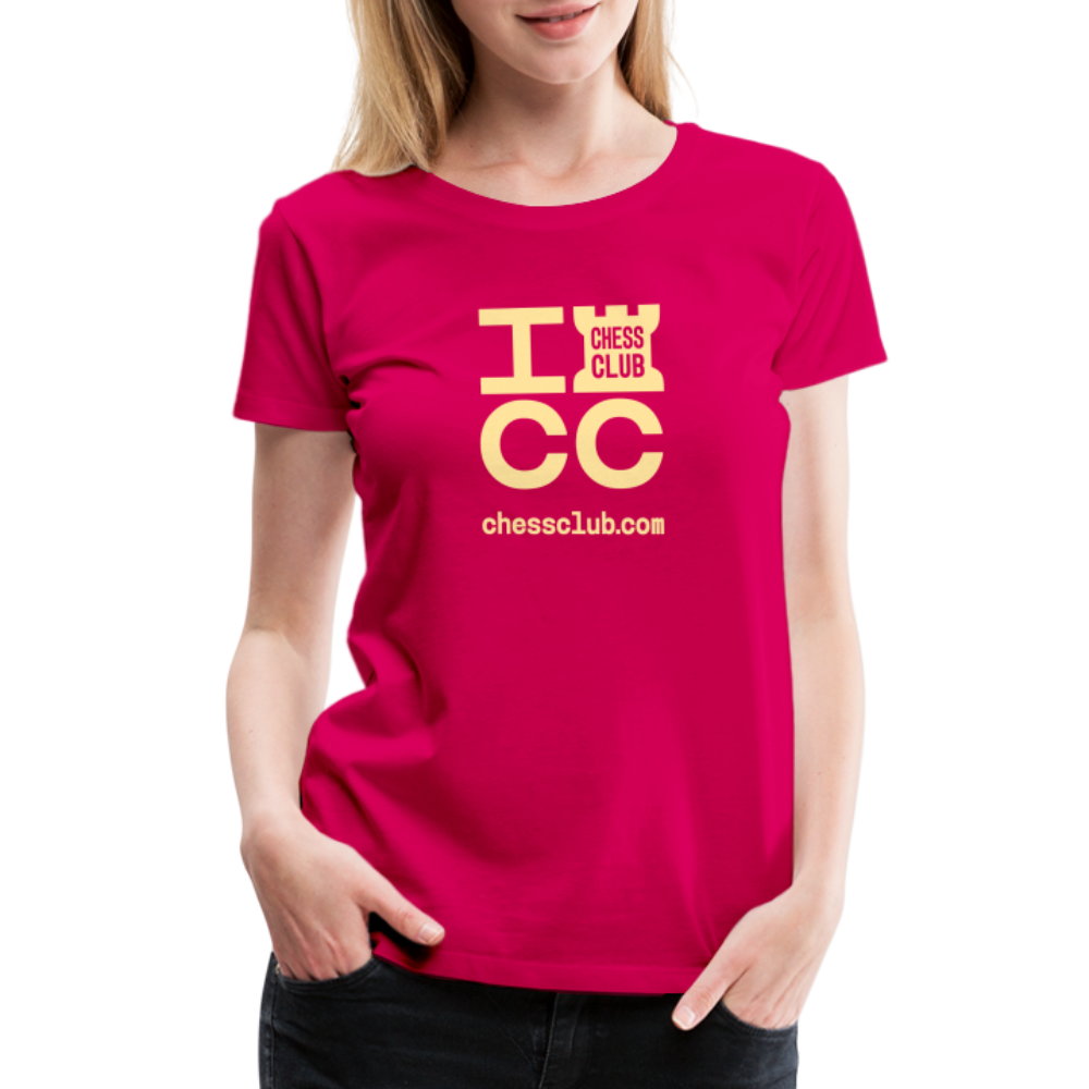 ICC Brand Yellow Logo Women’s Premium T-Shirt - dark pink