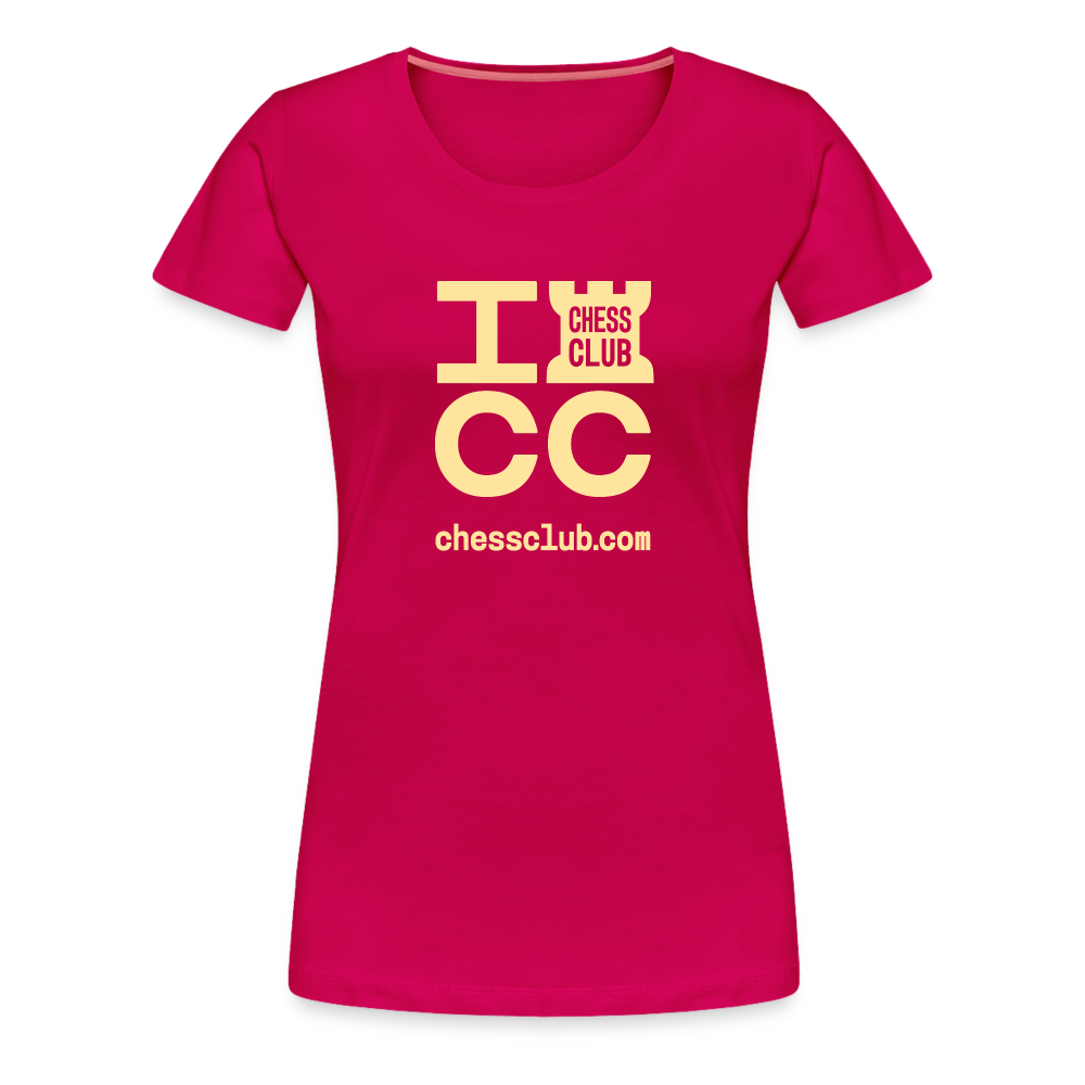 ICC Brand Yellow Logo Women’s Premium T-Shirt - dark pink