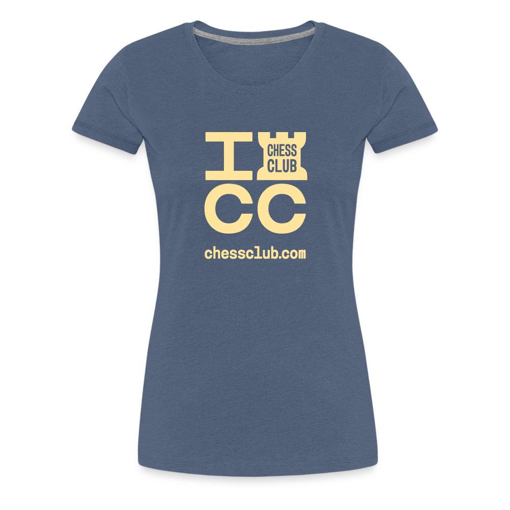 ICC Brand Yellow Logo Women’s Premium T-Shirt - heather blue