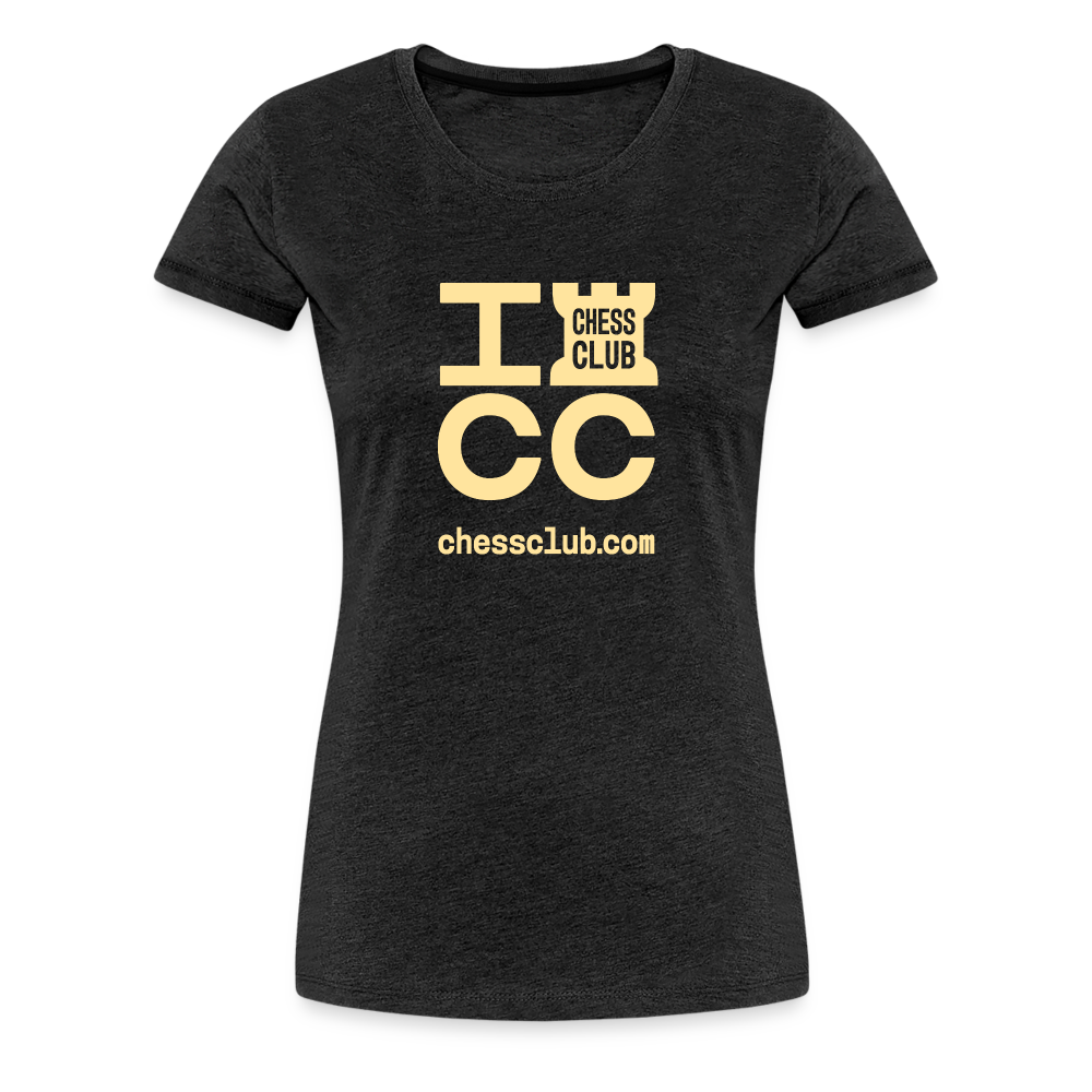 ICC Brand Yellow Logo Women’s Premium T-Shirt - charcoal grey