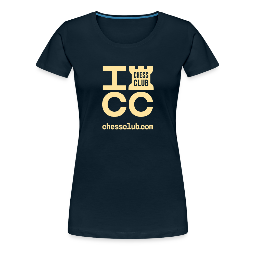 ICC Brand Yellow Logo Women’s Premium T-Shirt - deep navy