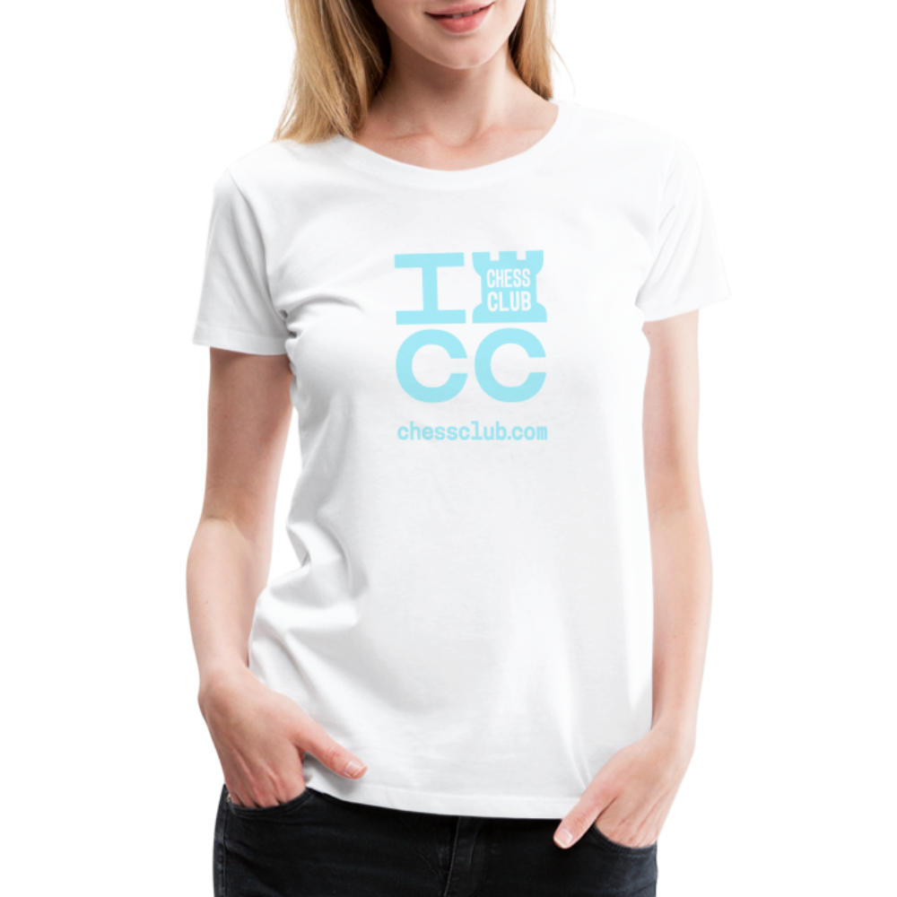 ICC Brand Blue Logo Women’s Premium T-Shirt - white