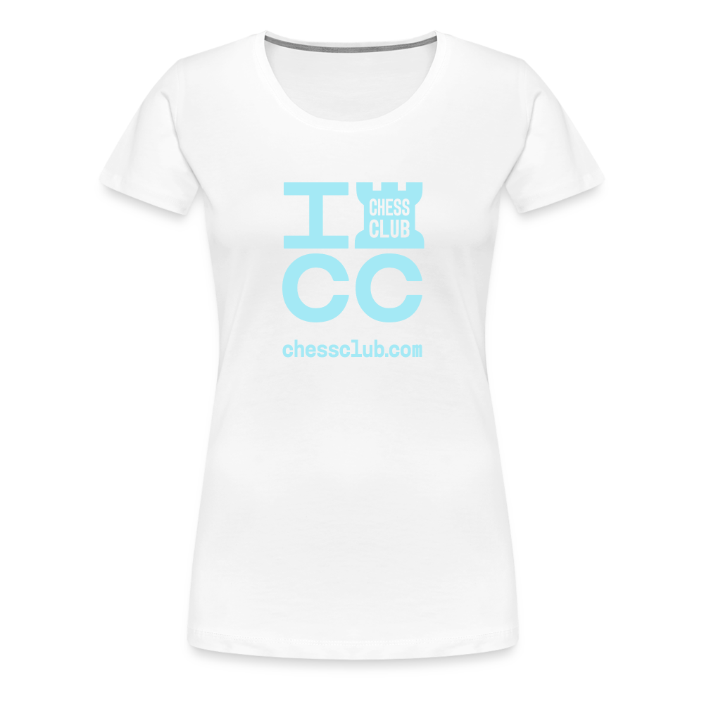 ICC Brand Blue Logo Women’s Premium T-Shirt - white