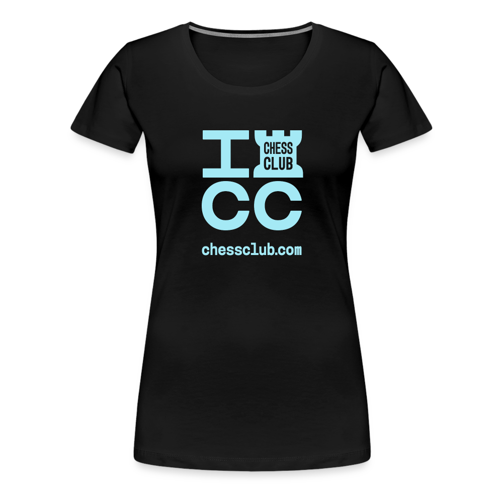 ICC Brand Blue Logo Women’s Premium T-Shirt - black