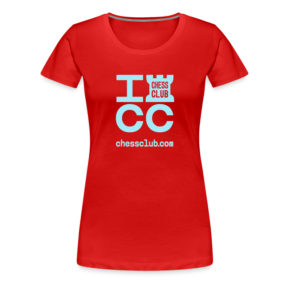 ICC Brand Blue Logo Women’s Premium T-Shirt - red