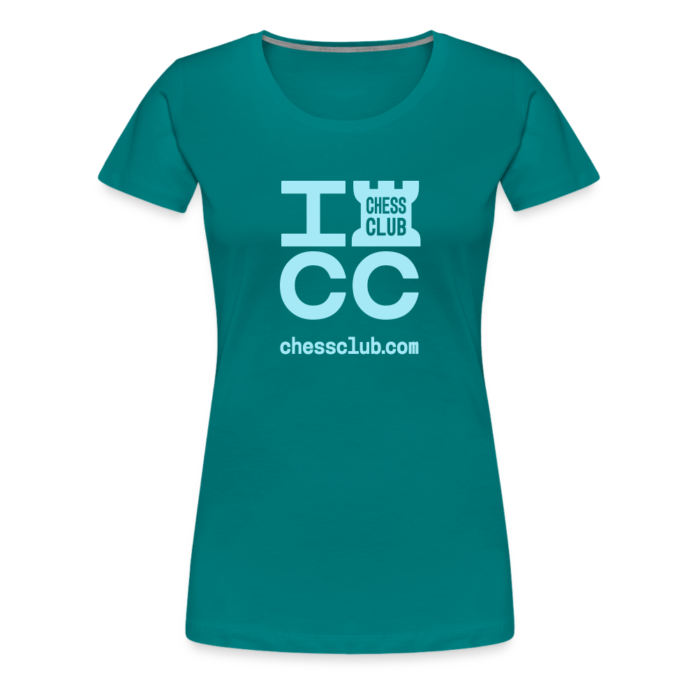 ICC Brand Blue Logo Women’s Premium T-Shirt - teal