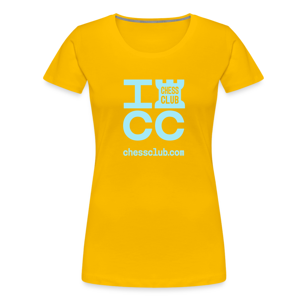 ICC Brand Blue Logo Women’s Premium T-Shirt - sun yellow