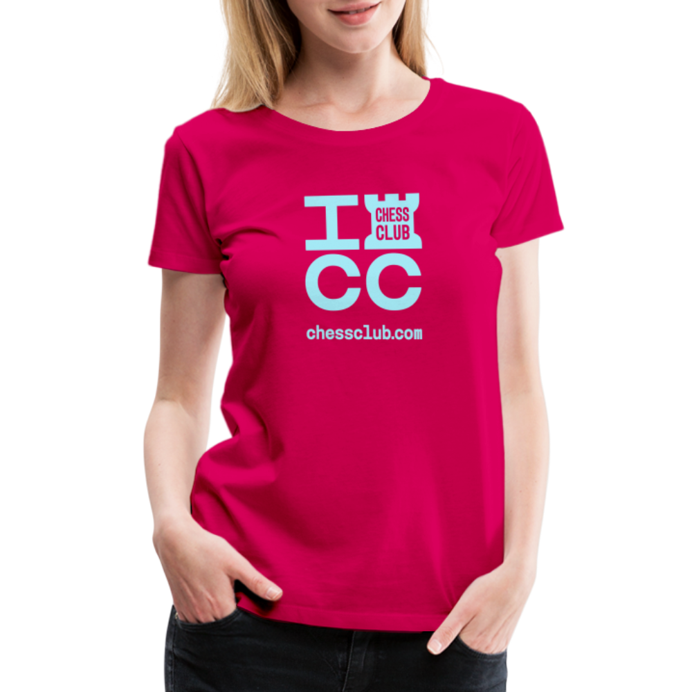 ICC Brand Blue Logo Women’s Premium T-Shirt - dark pink