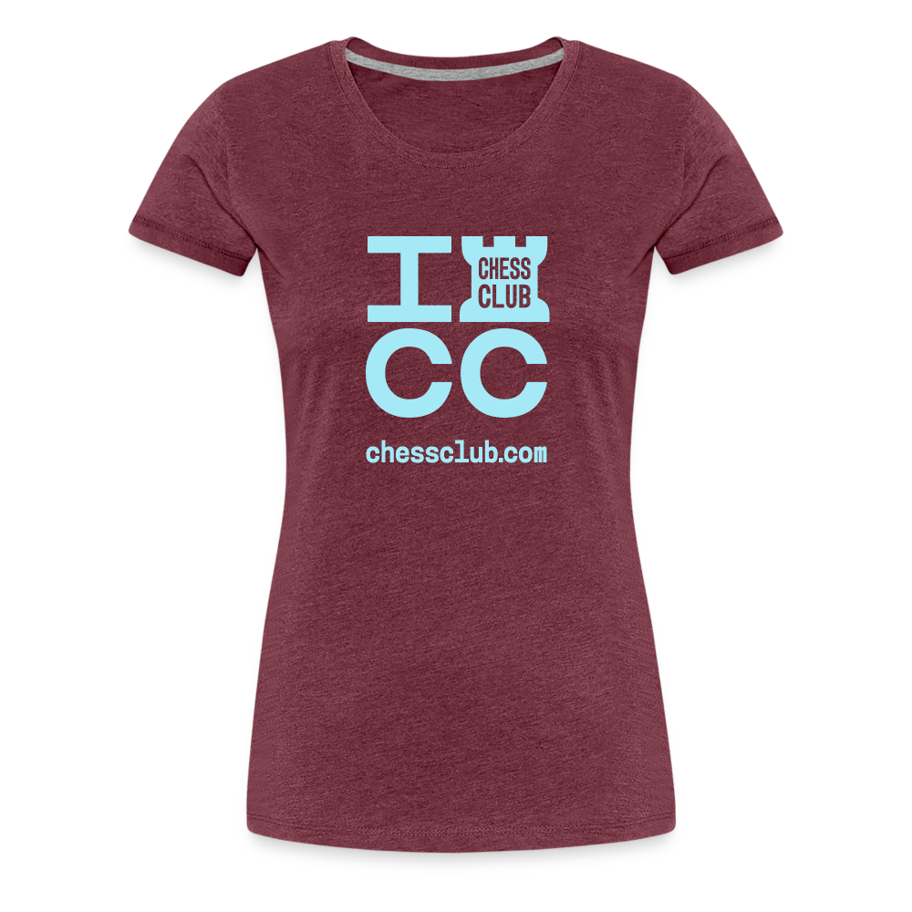 ICC Brand Blue Logo Women’s Premium T-Shirt - heather burgundy