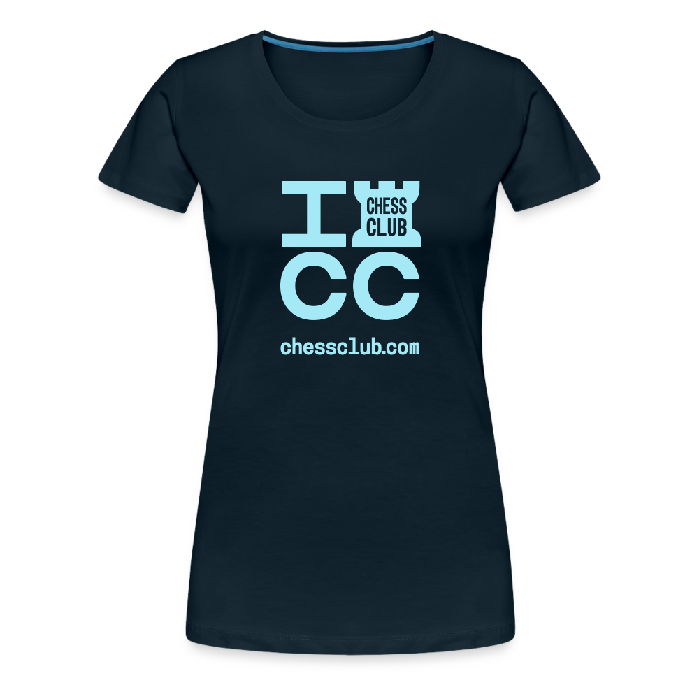 ICC Brand Blue Logo Women’s Premium T-Shirt - deep navy