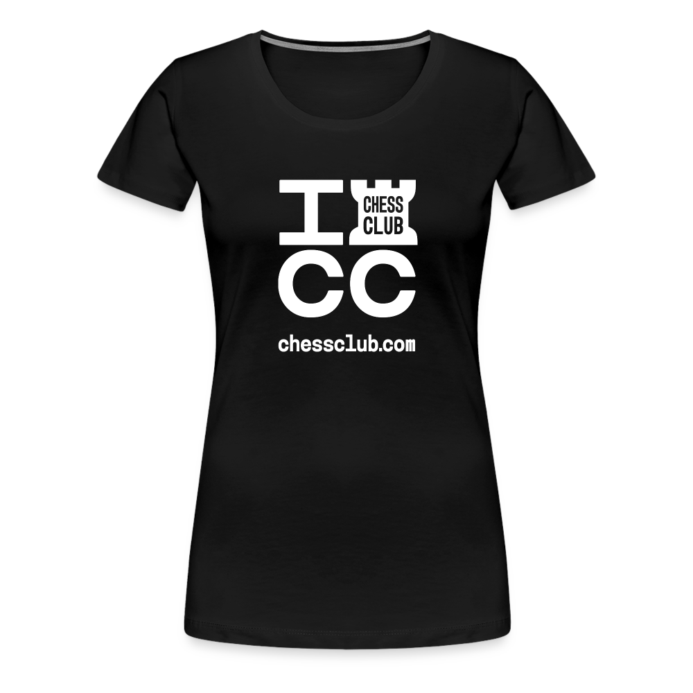 ICC Brand White Logo Women’s Premium T-Shirt - black