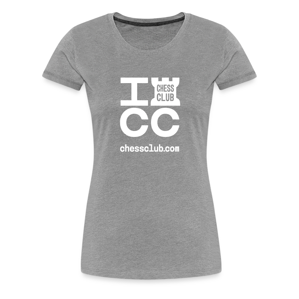 ICC Brand White Logo Women’s Premium T-Shirt - heather gray