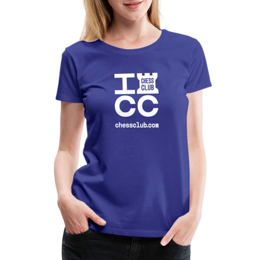 ICC Brand White Logo Women’s Premium T-Shirt - royal blue