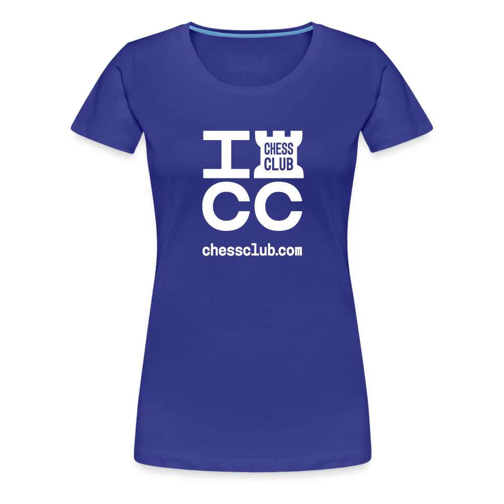 ICC Brand White Logo Women’s Premium T-Shirt - royal blue