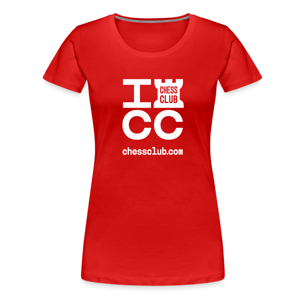 ICC Brand White Logo Women’s Premium T-Shirt - red