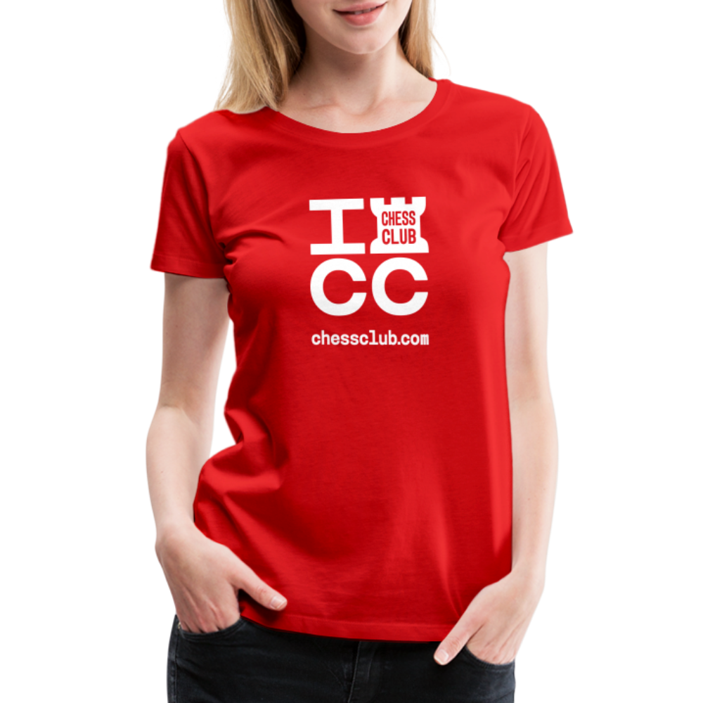 ICC Brand White Logo Women’s Premium T-Shirt - red