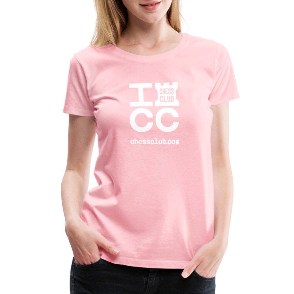 ICC Brand White Logo Women’s Premium T-Shirt - pink