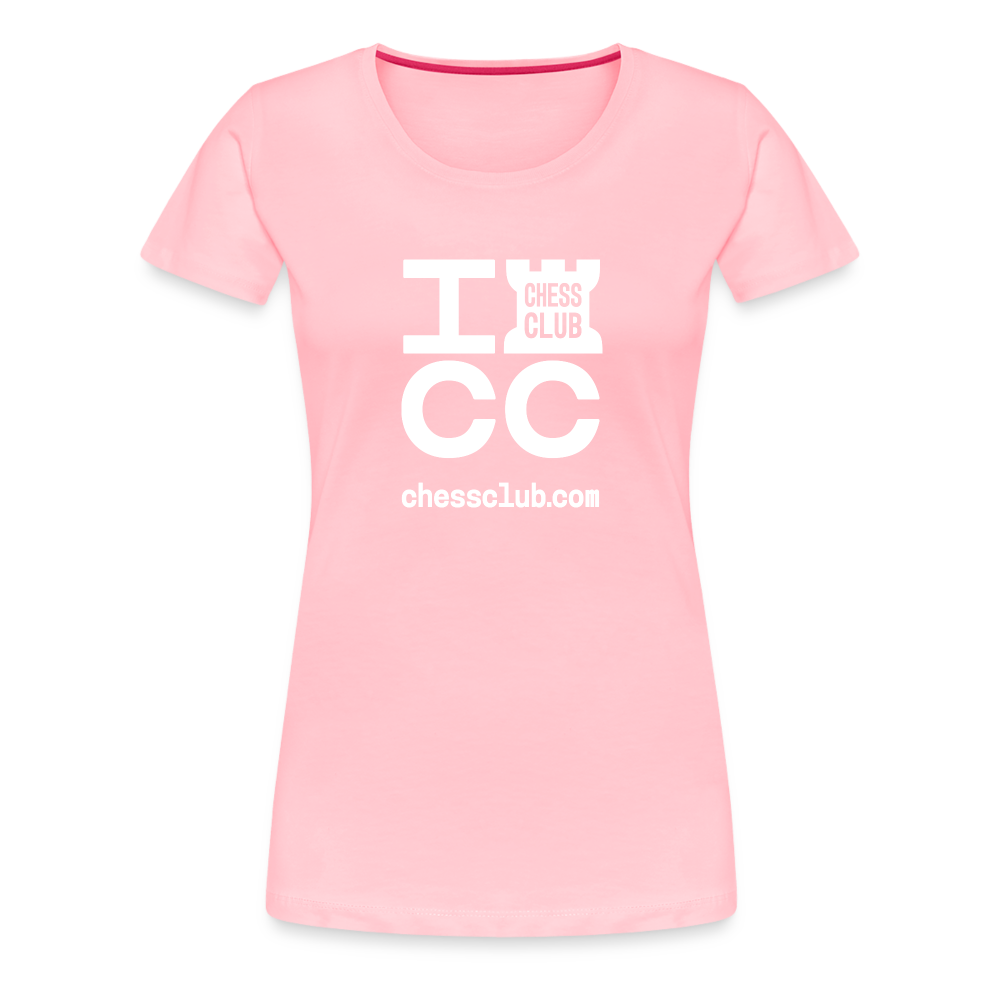 ICC Brand White Logo Women’s Premium T-Shirt - pink