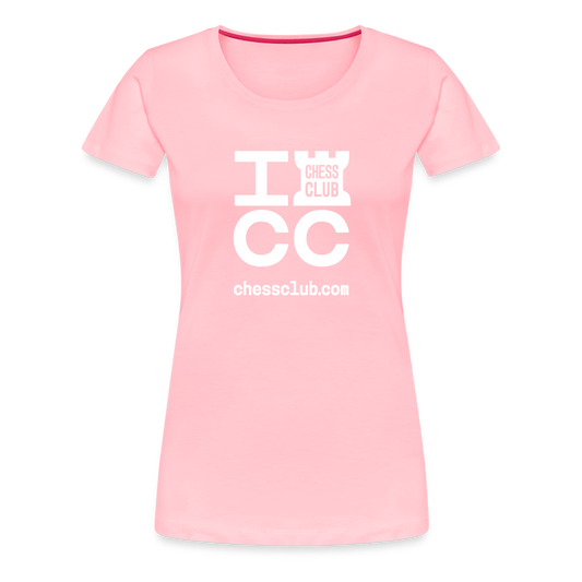 ICC Brand White Logo Women’s Premium T-Shirt - pink