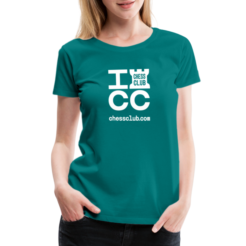 ICC Brand White Logo Women’s Premium T-Shirt - teal