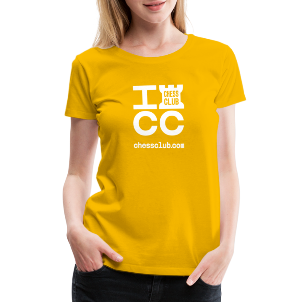 ICC Brand White Logo Women’s Premium T-Shirt - sun yellow