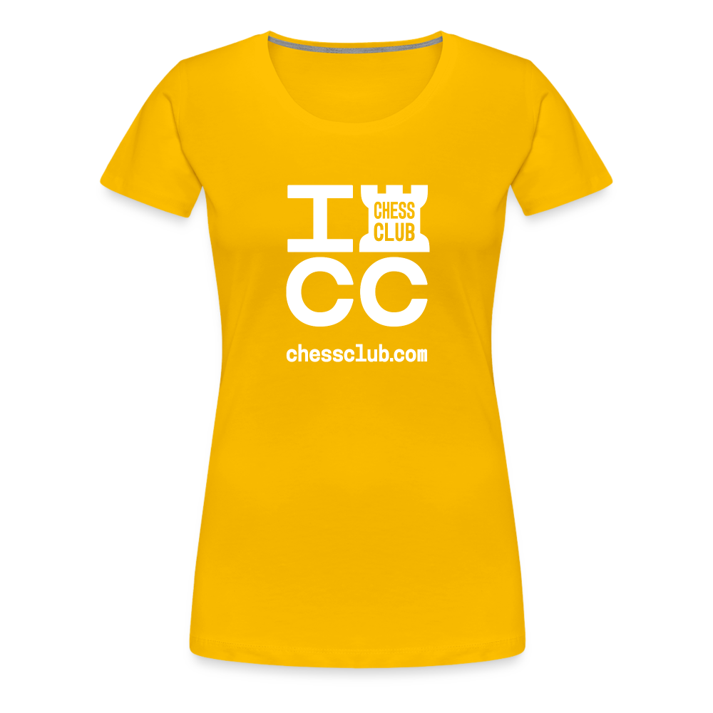 ICC Brand White Logo Women’s Premium T-Shirt - sun yellow