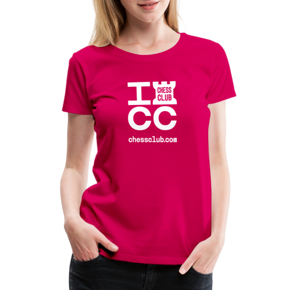 ICC Brand White Logo Women’s Premium T-Shirt - dark pink