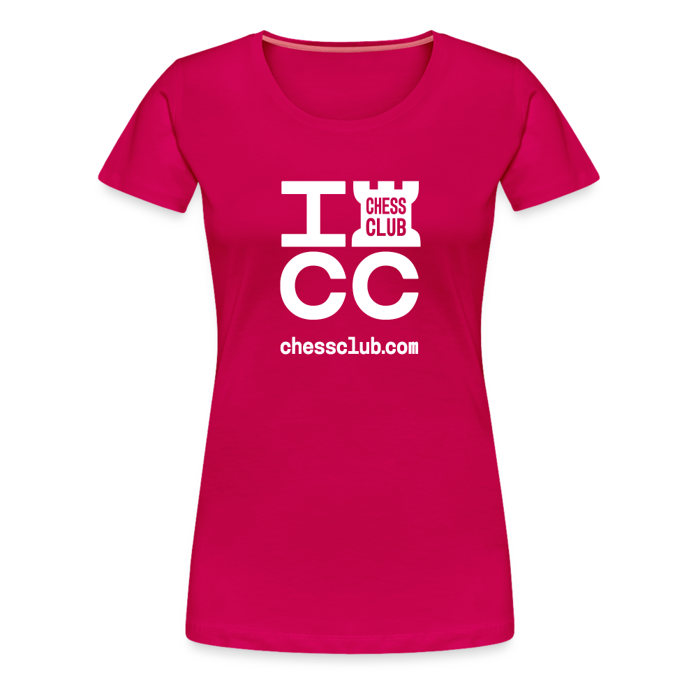 ICC Brand White Logo Women’s Premium T-Shirt - dark pink