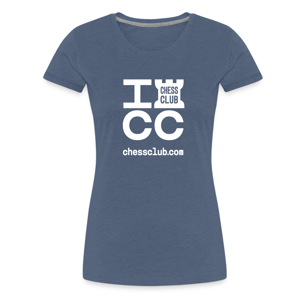 ICC Brand White Logo Women’s Premium T-Shirt - heather blue