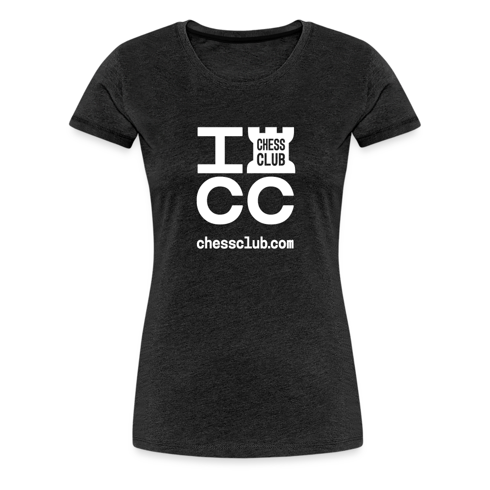 ICC Brand White Logo Women’s Premium T-Shirt - charcoal grey