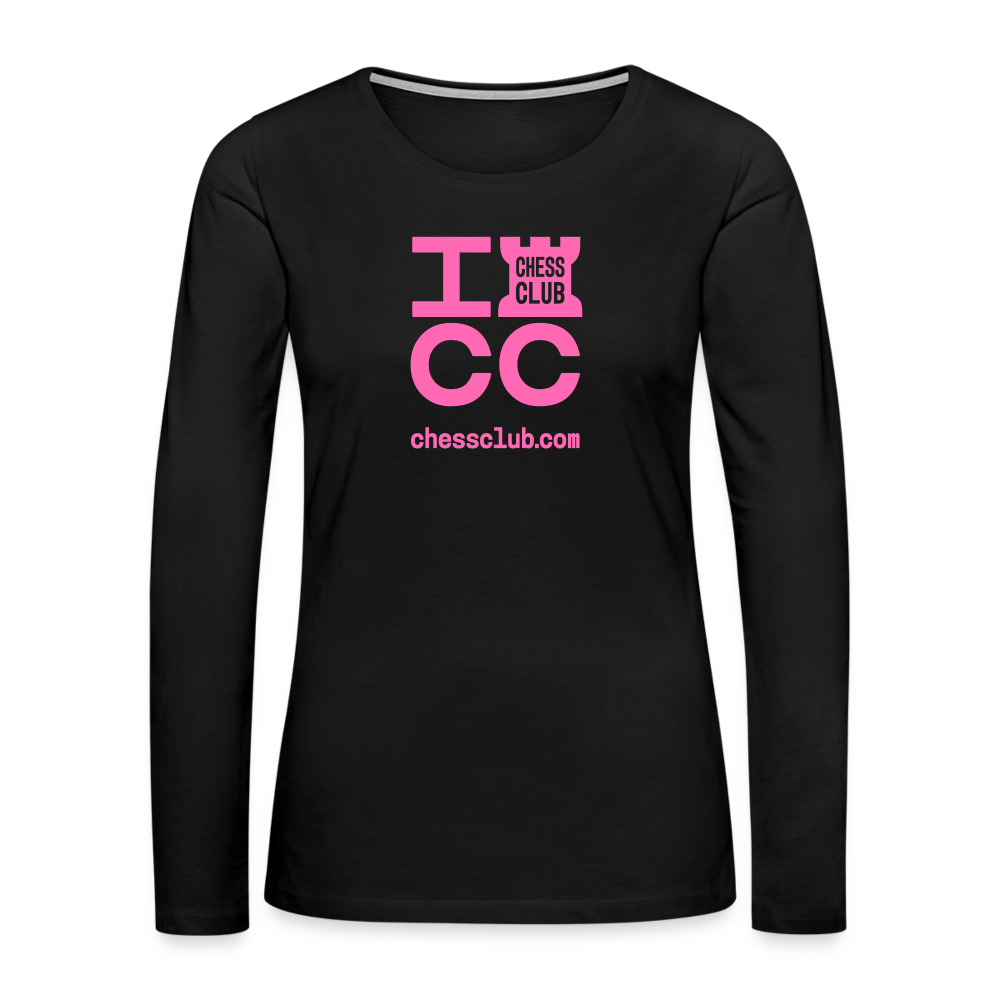 ICC Brand Pink Logo Women's Premium Long Sleeve T-Shirt - black