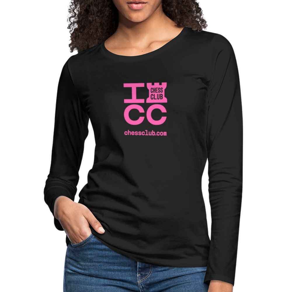 ICC Brand Pink Logo Women's Premium Long Sleeve T-Shirt - black