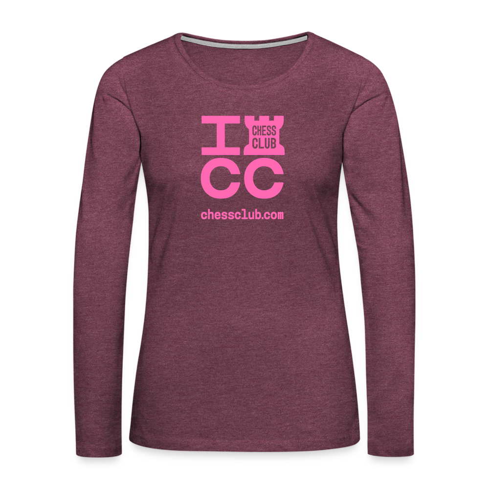 ICC Brand Pink Logo Women's Premium Long Sleeve T-Shirt - heather burgundy