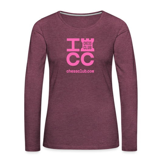 ICC Brand Pink Logo Women's Premium Long Sleeve T-Shirt - heather burgundy