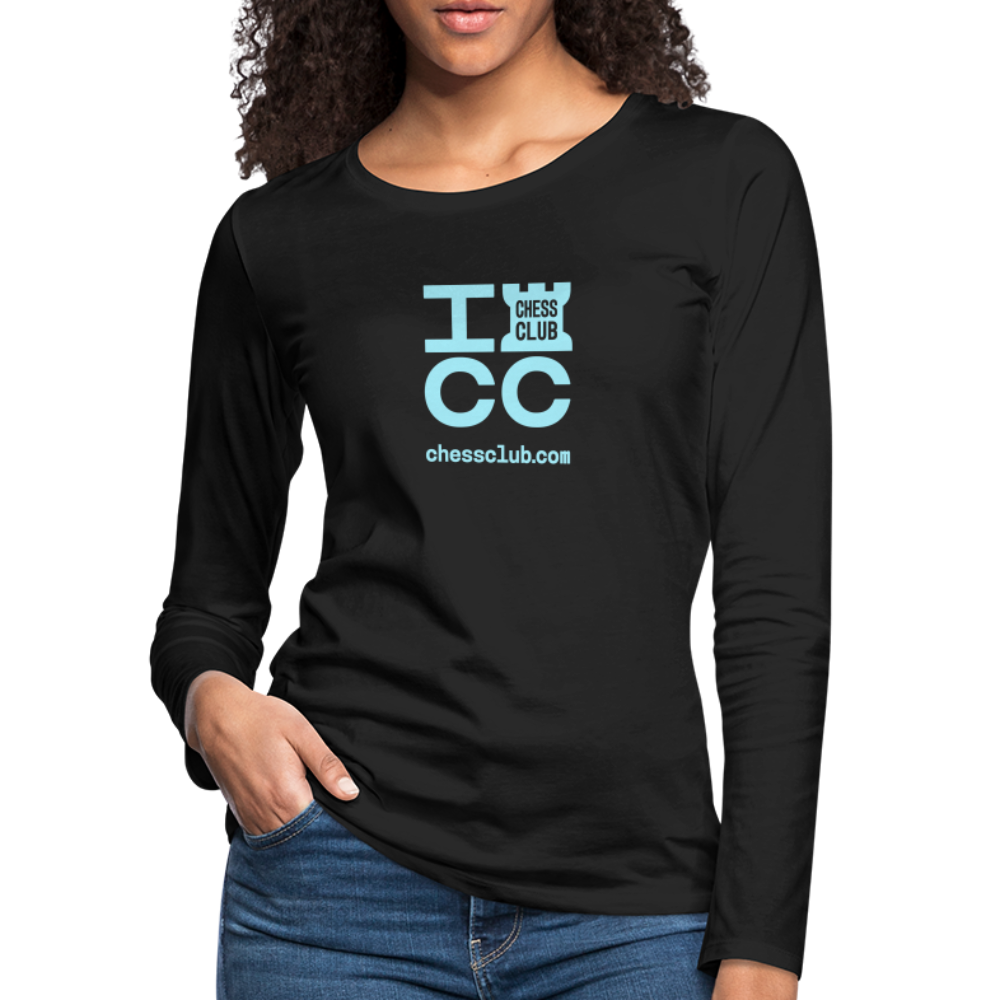 ICC Brand Blue Logo Women's Premium Long Sleeve T-Shirt - black