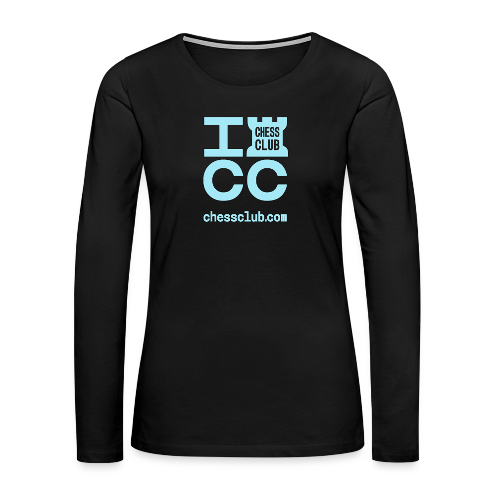 ICC Brand Blue Logo Women's Premium Long Sleeve T-Shirt - black